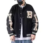 Moshtashio Giacca da Baseball Varsity Vintage Unisex Motociclista