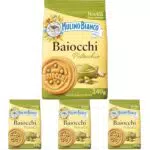 Mulino Bianco Biscotti Baiocchi al Pistacchio, Biscotti con Pistacchio e Pastafrolla Ideali per Colazione o Merenda