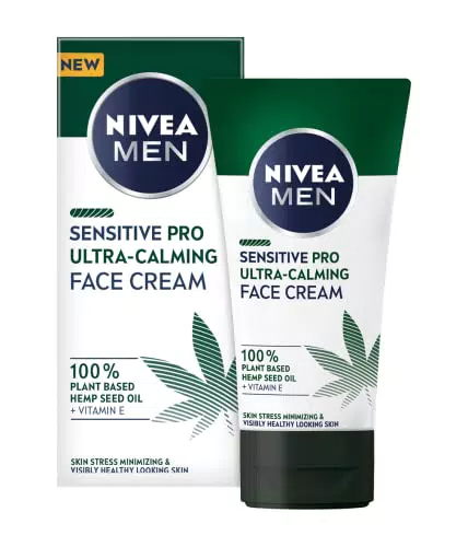 NIVEA MEN SENSITIVE PRO Crema Idratante Ultra-Calming con Olio di Canapa e Vitamina E