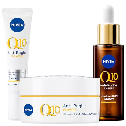 NIVEA Q10 Cofanetto Skincare: Crema Viso Antirughe e Siero Doppia Azione