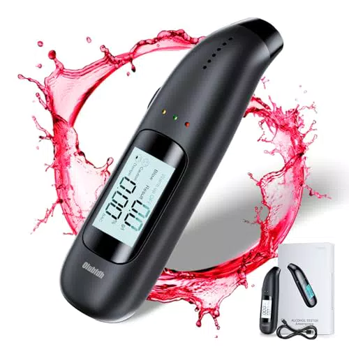 Olubfdh Etilometro Professionale con Display Digitale LCD e Batteria USB