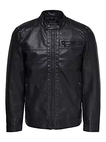 Only & Sons onsAL PU Noos Otw Giacca, Nero, Large Uomo