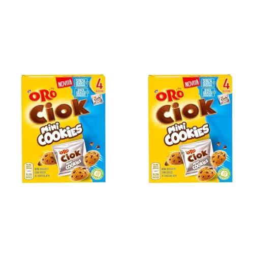 Oro Ciok Mini Cookies - Biscotti Croccanti con Gocce di Cioccolato al Latte