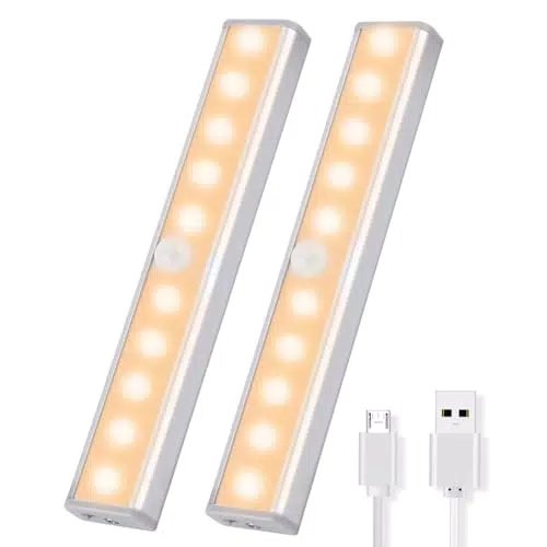 OUSFOT Luce LED con Sensore di Movimento per Cucina e Armadi, Ricaricabile