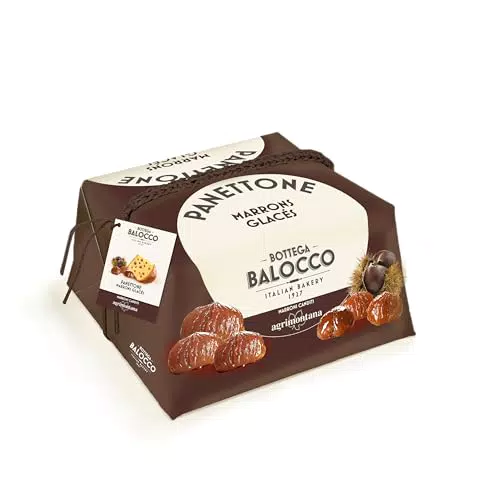 Agrimontana Panettone con Marrons Glacés - Incartato a Mano, Made in Italy