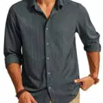 PJ PAUL JONES Camicia da Uomo Maniche Lunghe Non Stirare Casual e da Lavoro