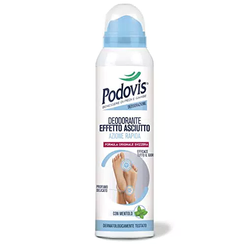 Podovis Deodorante Spray Antiodore Efficace 24 Ore con Agenti Antibatterici