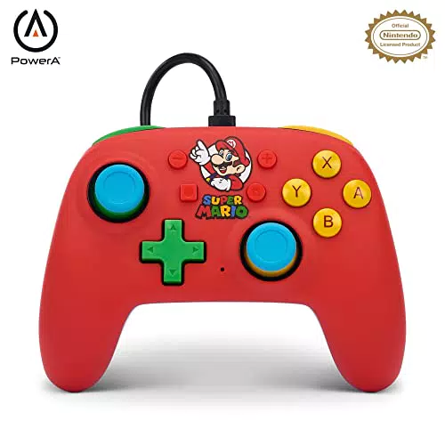 PowerA Controller Cablato Nano per Nintendo Switch - Modello Mario Medley