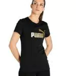 PUMA Ess+ Metallic Logo Tee Unisex - Maglietta con Logo Metallico