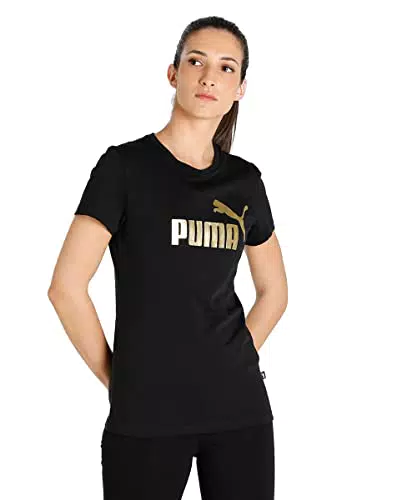 PUMA Ess+ Metallic Logo Tee Unisex - Maglietta con Logo Metallico