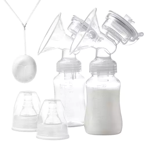 Purava Tiralatte Elettrico Mini Portatile con Cuscino Massaggiante in Silicone