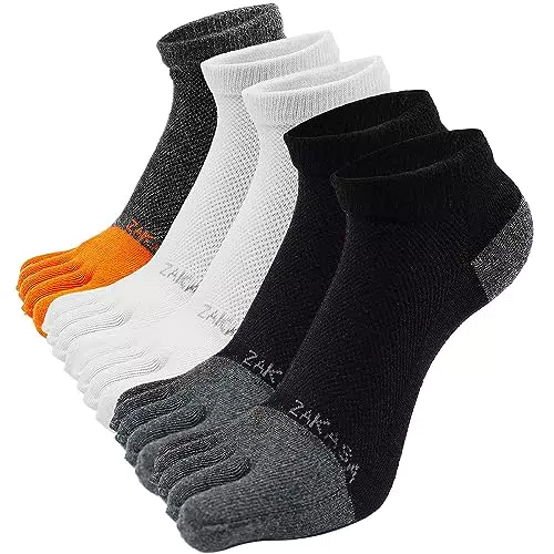 PUTUO Calzini Sportivi con Dita Separate per Uomo - Calze Traspiranti Caviglia