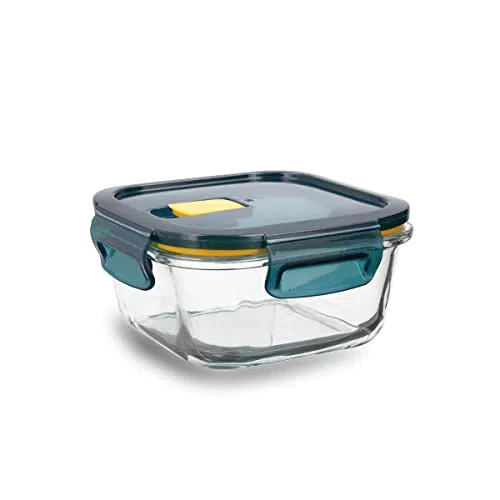 Quid Contenitore quadrato ermetico in vetro 13,6 x 13,6 x 7 cm - 52 cl