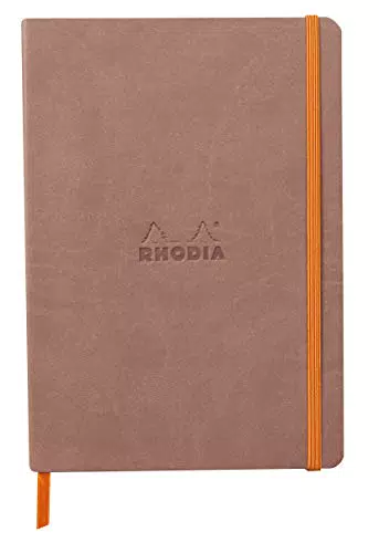 Rhodia Taccuino Flessibile A5 a Righe con Chiusura Elastico e Segna-Pagina
