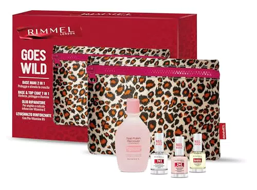 Rimmel London Cofanetto Regalo Donna con Pochette e Smalto 60 Seconds Super Shine
