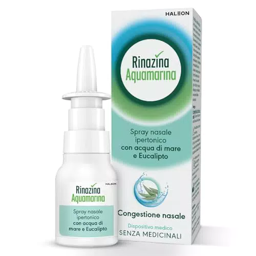 Rinazina Aquamarina Spray Nasale Ipertonico con Eucalipto per Congestione Nasale