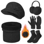 RITOSTA Set Invernale Cappello, Sciarpa e Guanti Touch Screen per Donna
