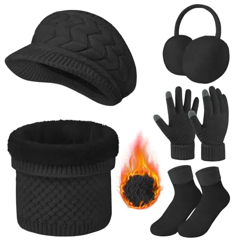 RITOSTA Set Invernale Cappello, Sciarpa e Guanti Touch Screen per Donna