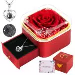 Rosa Eterna con Collana Personalizzata - Regalo Ideale per Donna e Mamma