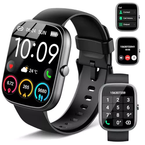 Smartwatch Fitness con Chiamate, 110+ Sport e Monitoraggio Salute per Android e iOS