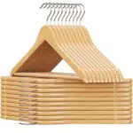 SONGMICS Grucce in Legno con Scanalature e Gancio Girevole per Appendiabiti CRW001