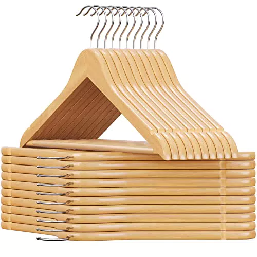 SONGMICS Grucce in Legno con Scanalature e Gancio Girevole per Appendiabiti CRW001
