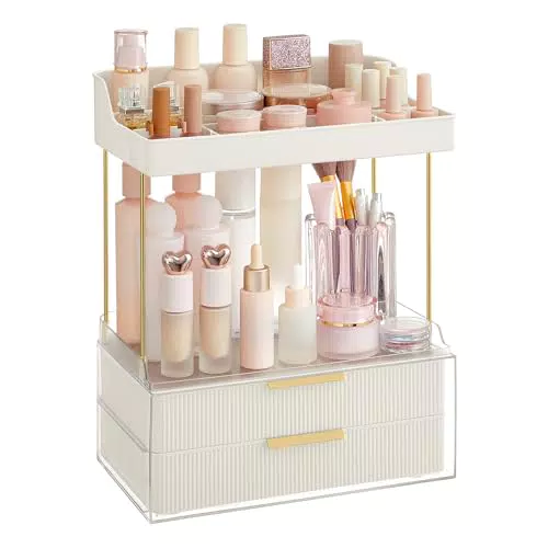 SONGMICS Organizzatore per Cosmetici a 4 Livelli con Design Antiscivolo JKA021W01
