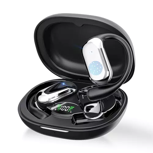 Cuffie Bluetooth Sport 5.4 Wireless con 4 Microfoni e Custodia di Ricarica IP7