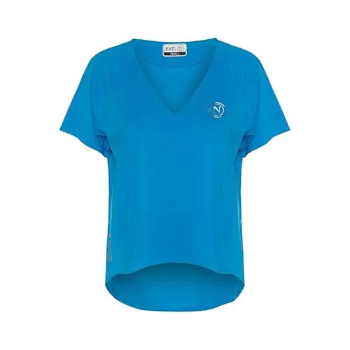 EA7 T-Shirt Donna SSC Napoli Prodotto Ufficiale con Logo SSCN