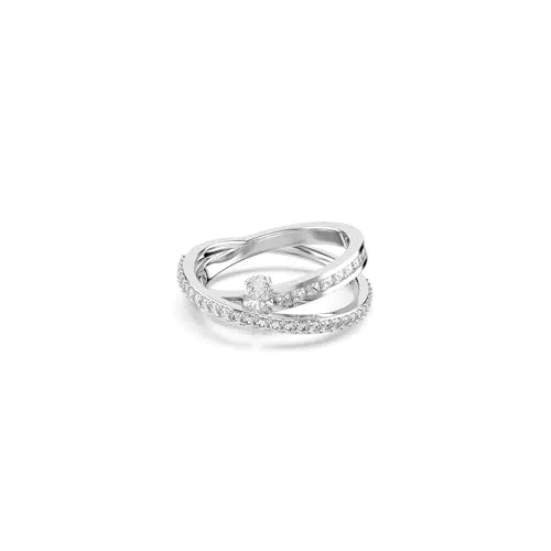 Swarovski Anello Hyperbola in Placcato Rodio con Taglio Misto