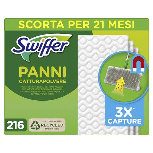 Swiffer Panni Catturapolvere in Microfibra, Ideali per Pavimenti e Peli di Animali