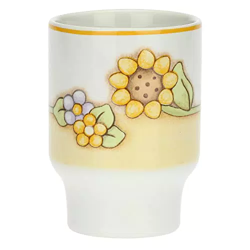 THUN Portaspazzolini Girasole e Fiori Country - Design Elegante e Funzionale