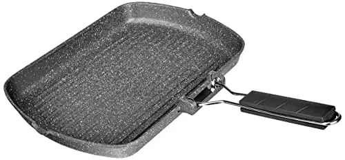 Tognana Grill Rettangolare con Manico Pieghevole Mythos in Alluminio