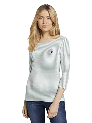 Tom Tailor Camicia Donna Maniche Lunghe a Righe Modello 1024035