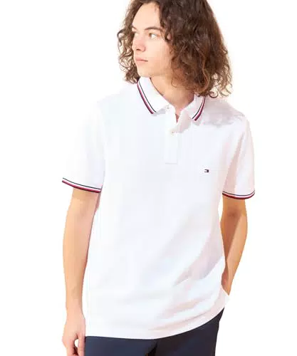 Tommy Hilfiger Maglietta Polo Maniche Corte Uomo Core Tommy Tipped Slim Fit