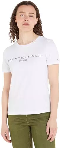 Tommy Hilfiger T-Shirt Donna Maniche Corte Scollo Rotondo