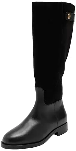 Tommy Hilfiger TH Stud Leather Mix Long Boot - Stivali Alti Donna