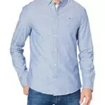 Tommy Hilfiger Camicia Slim Stretch Oxford Uomo a Maniche Lunghe