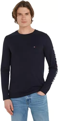 Tommy Hilfiger Maglietta Maniche Lunghe Uomo Tommy Logo Cotone
