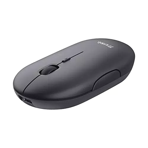 Trust Puck Mouse Wireless Ricaricabile Bluetooth 2.4 GHz Ergonomico per PC e Mac