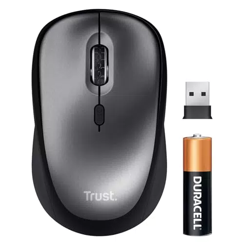 Trust Yuki Mouse Wireless Silenzioso per PC e Laptop, 800-1600 DPI