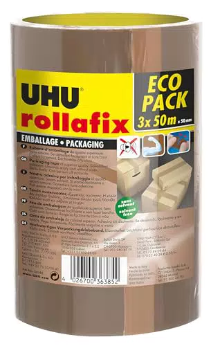 UHU Nastro adesivo da imballaggio Rollafix Classic, 50 mm x 50 m