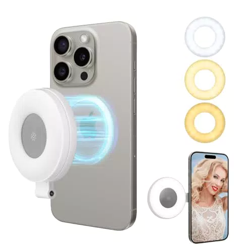UTEBIT Ring Light MagSafe - Luce selfie ricaricabile per videochiamate e makeup