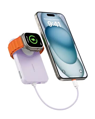 VEGER Power Bank 10000mAh con Cavi Integrati, Ricarica Rapida 20W USB C