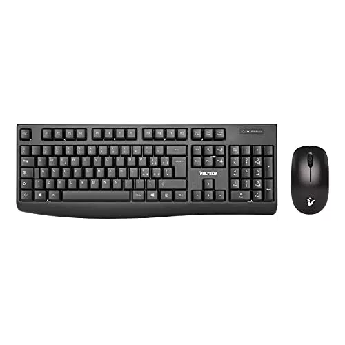 Vultech KM-821W Kit Tastiera e Mouse Wireless 2.4 GHz, Ergonomico e Silenzioso