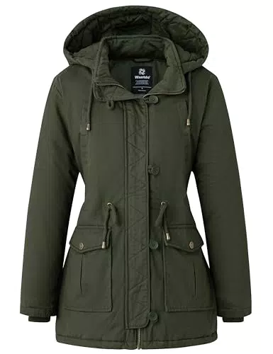 Wantdo Giacca da Donna Invernale Lunga Elegante Imbottita con Cappuccio