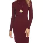 Wayleb Vestito Invernale Elegante Donna Maniche Lunghe Tubino in Maglia