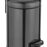 WENKO Pattumiera cosmetica a pedale Leman, 3 litri, in acciaio inox