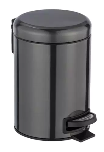 WENKO Pattumiera cosmetica a pedale Leman, 3 litri, in acciaio inox