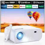 Wielio Proiettore HD 1080P Mini con Bluetooth e WiFi, Supporto 4K e 18000 Lumen